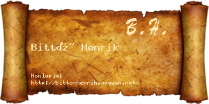 Bittó Henrik névjegykártya
